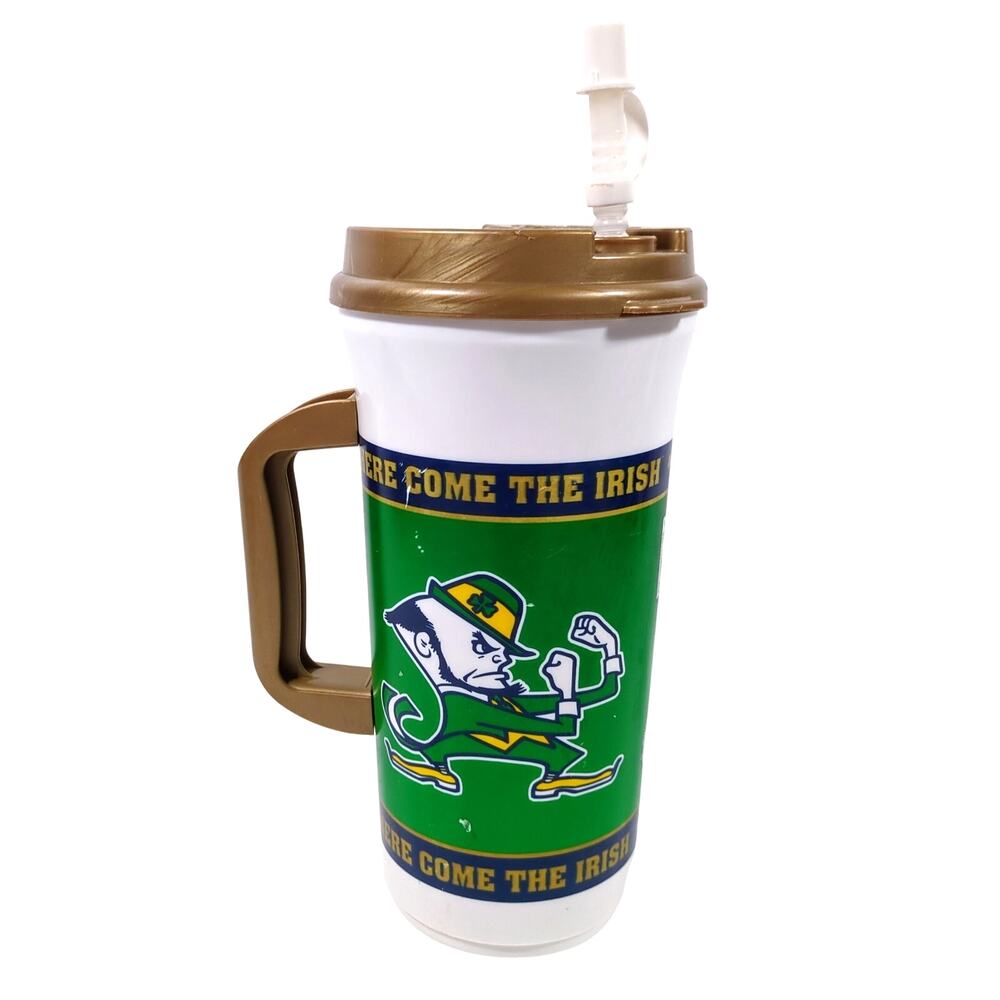 VTG Whirley Drink Works Notre Dame Fighting Irish Plastic Collector Cup Straw